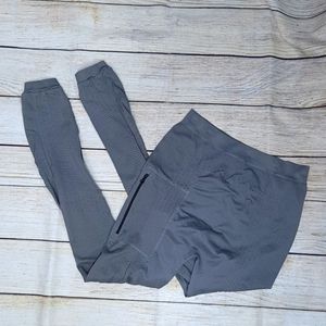 Theory Activewear Grey High Waisted Cuffed Tights